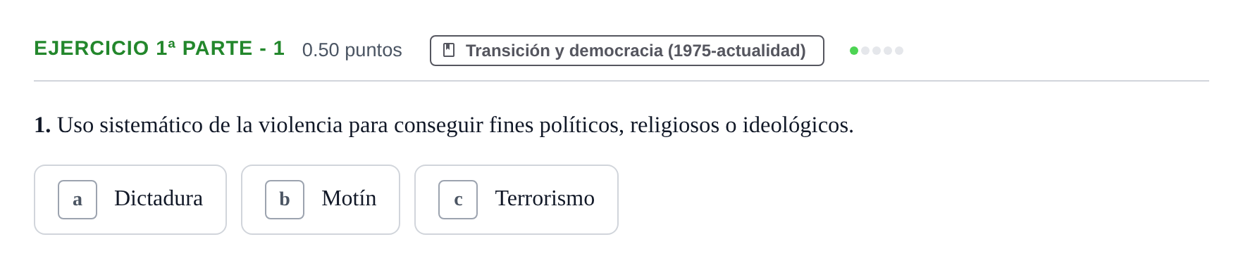 Enunciado: Ejercicio 1ª Parte - 1 · Historia de España PAU Castilla-La Mancha Ordinaria 2025
