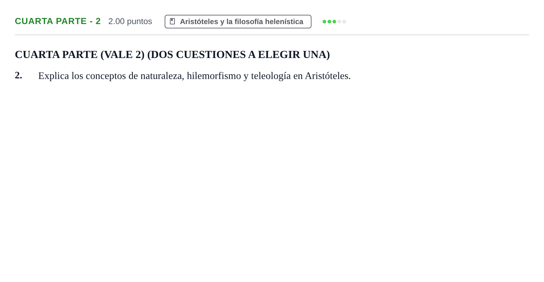 Enunciado: Ejercicio Cuarta parte - 2 · Historia de la Filosofía PAU Castilla-La Mancha Ordinaria 2025