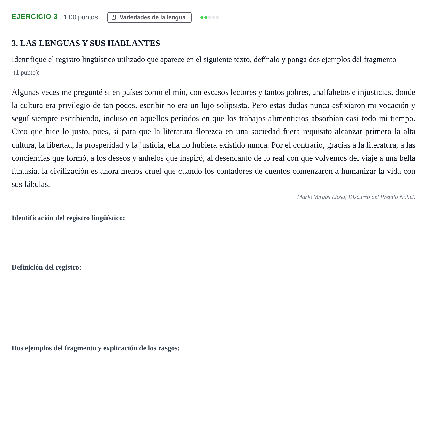 Enunciado: Problema 3 · Lengua Castellana y Literatura II PAU Castilla-La Mancha Extraordinaria 2025