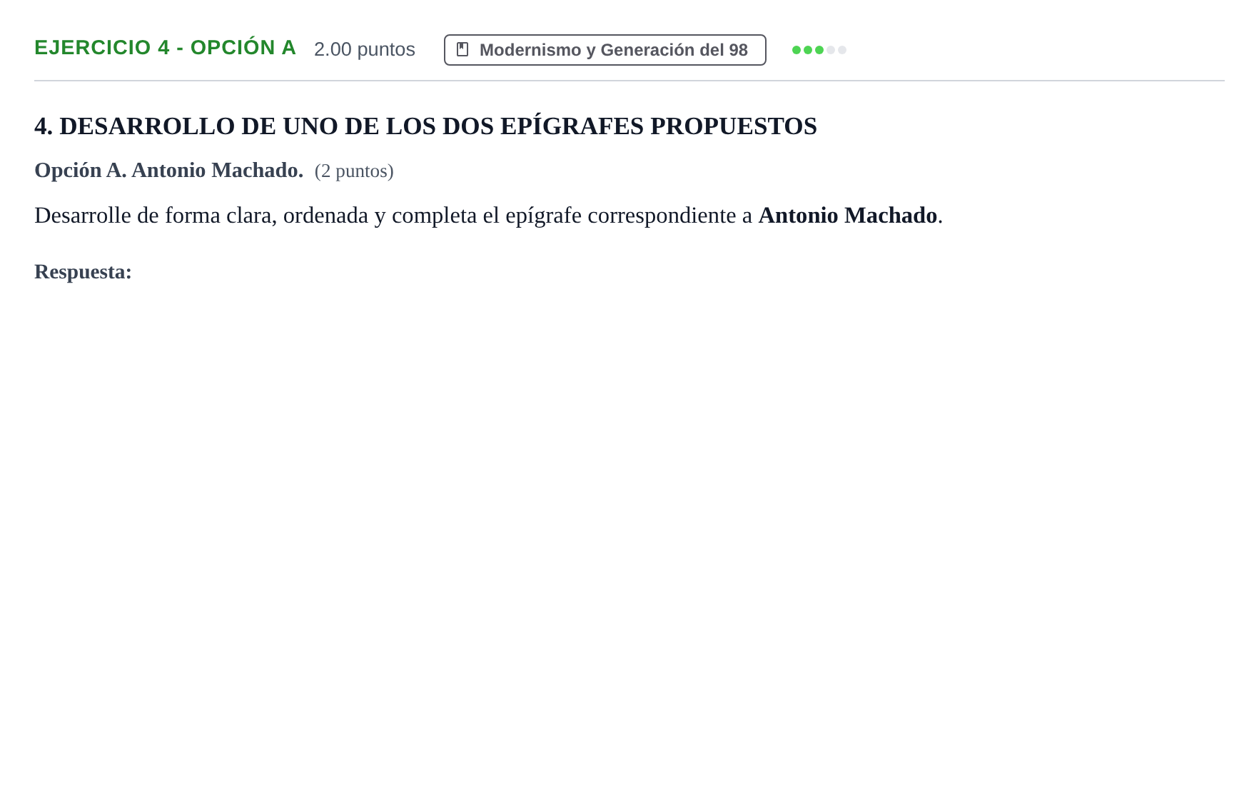 Enunciado: Ejercicio 4 - Opción A · Lengua Castellana y Literatura II PAU Castilla-La Mancha Extraordinaria 2025