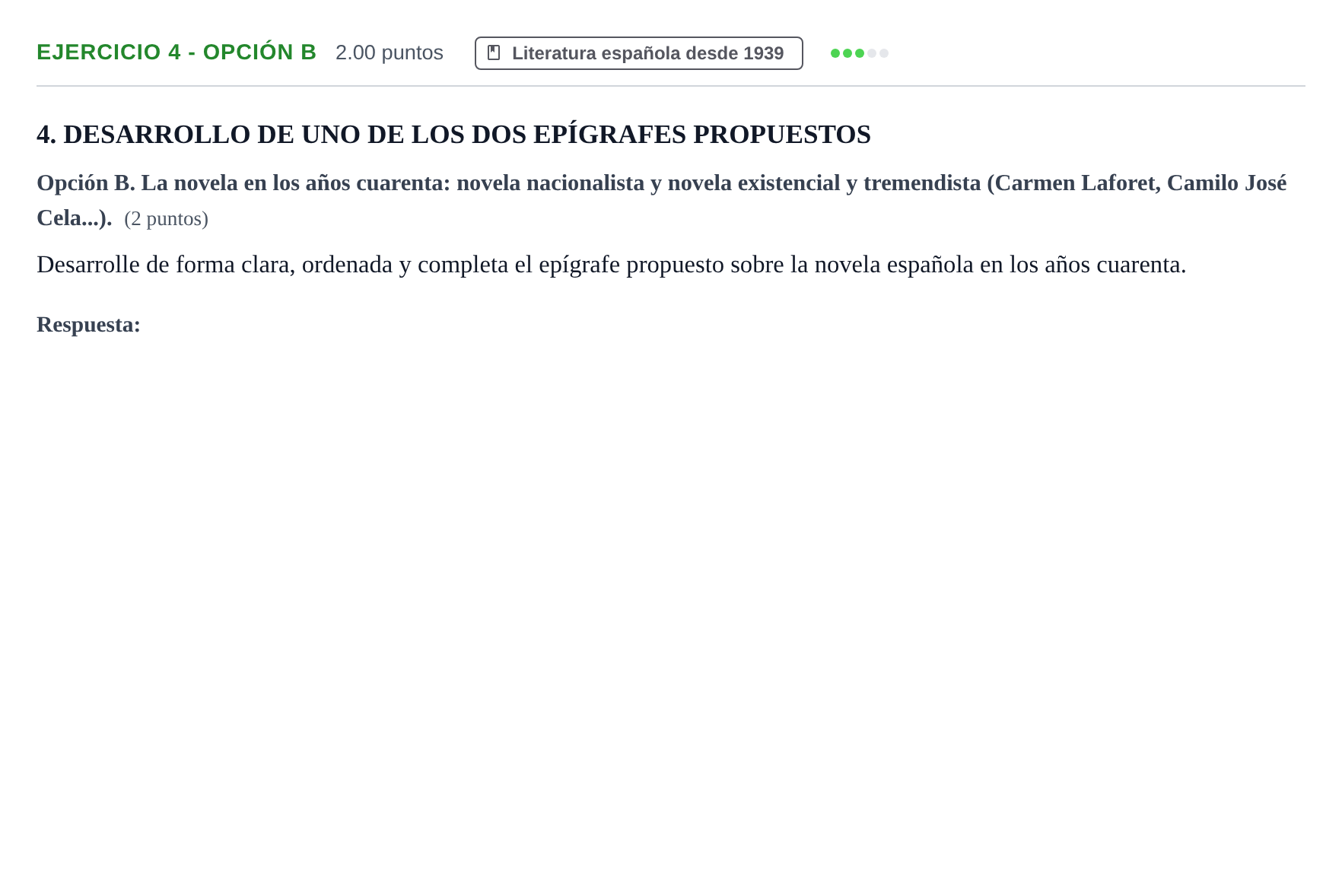 Enunciado: Ejercicio 4 - Opción B · Lengua Castellana y Literatura II PAU Castilla-La Mancha Extraordinaria 2025