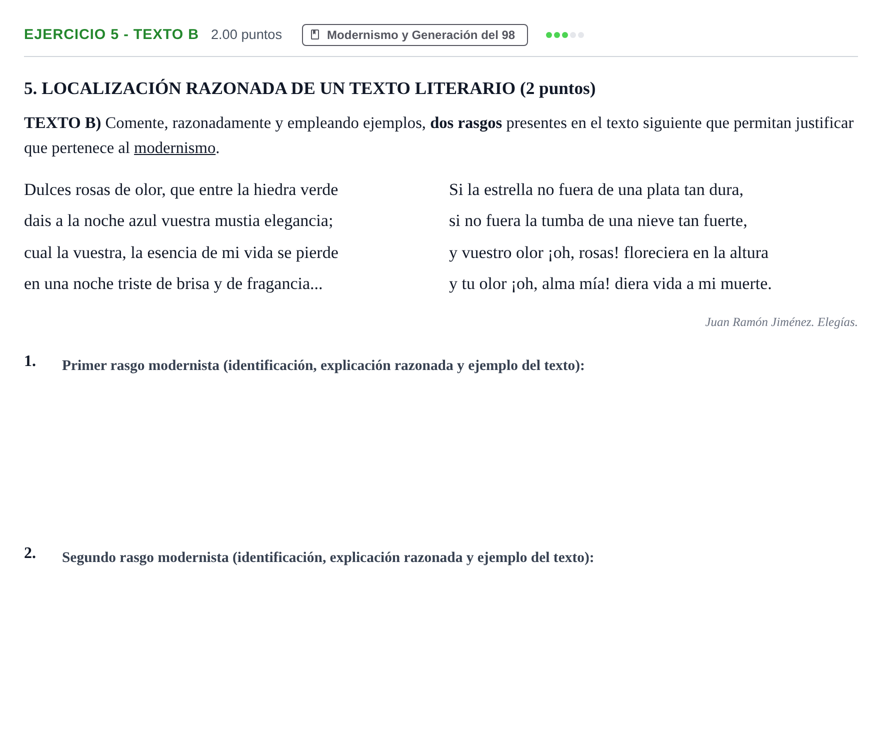 Enunciado: Ejercicio 5 - Texto B · Lengua Castellana y Literatura II PAU Castilla-La Mancha Extraordinaria 2025