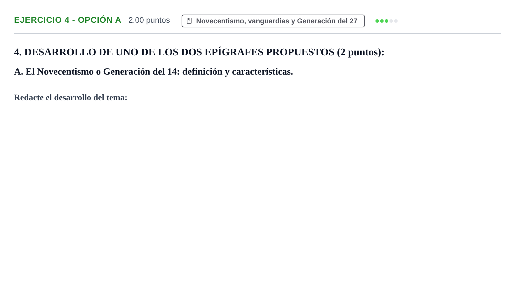 Enunciado: Ejercicio 4 - Opción A · Lengua Castellana y Literatura II PAU Castilla-La Mancha Ordinaria 2025