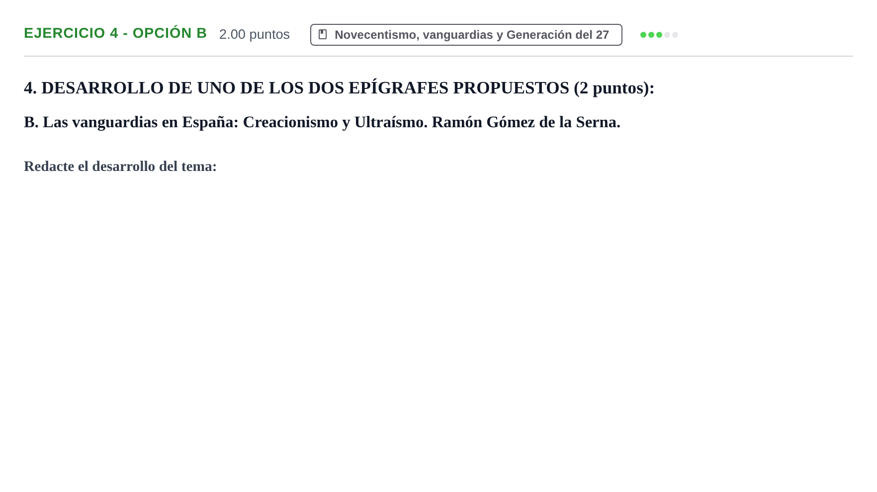 Enunciado: Ejercicio 4 - Opción B · Lengua Castellana y Literatura II PAU Castilla-La Mancha Ordinaria 2025