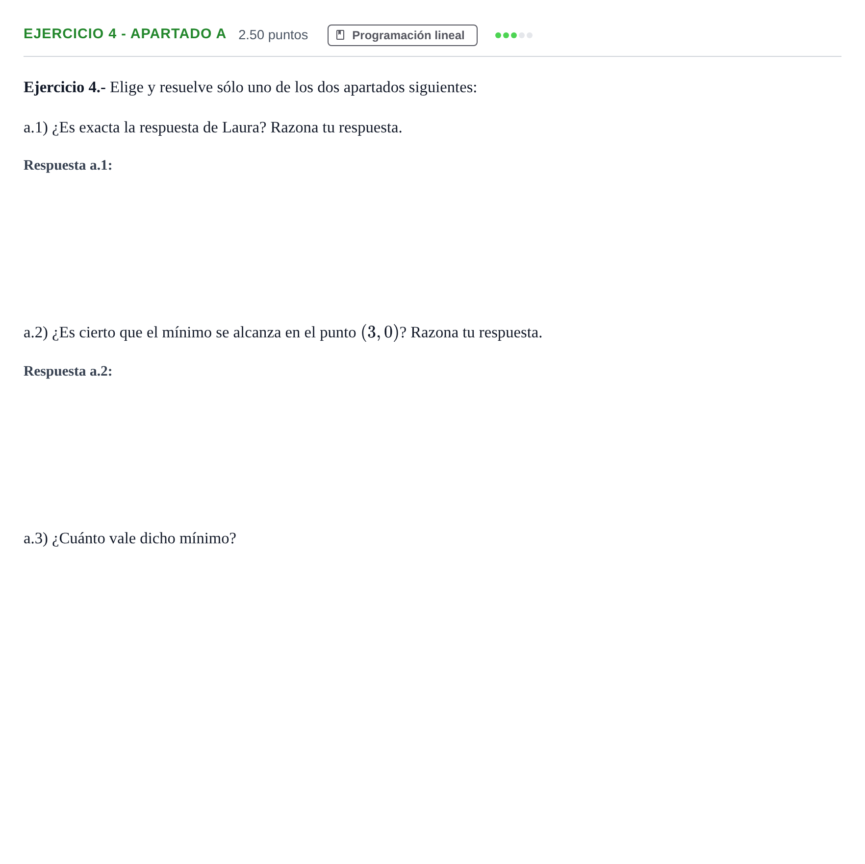 Enunciado: Ejercicio 4 - Apartado a · Matemáticas aplicadas a las Ciencias Sociales II PAU Castilla-La Mancha Extraordinaria 2025