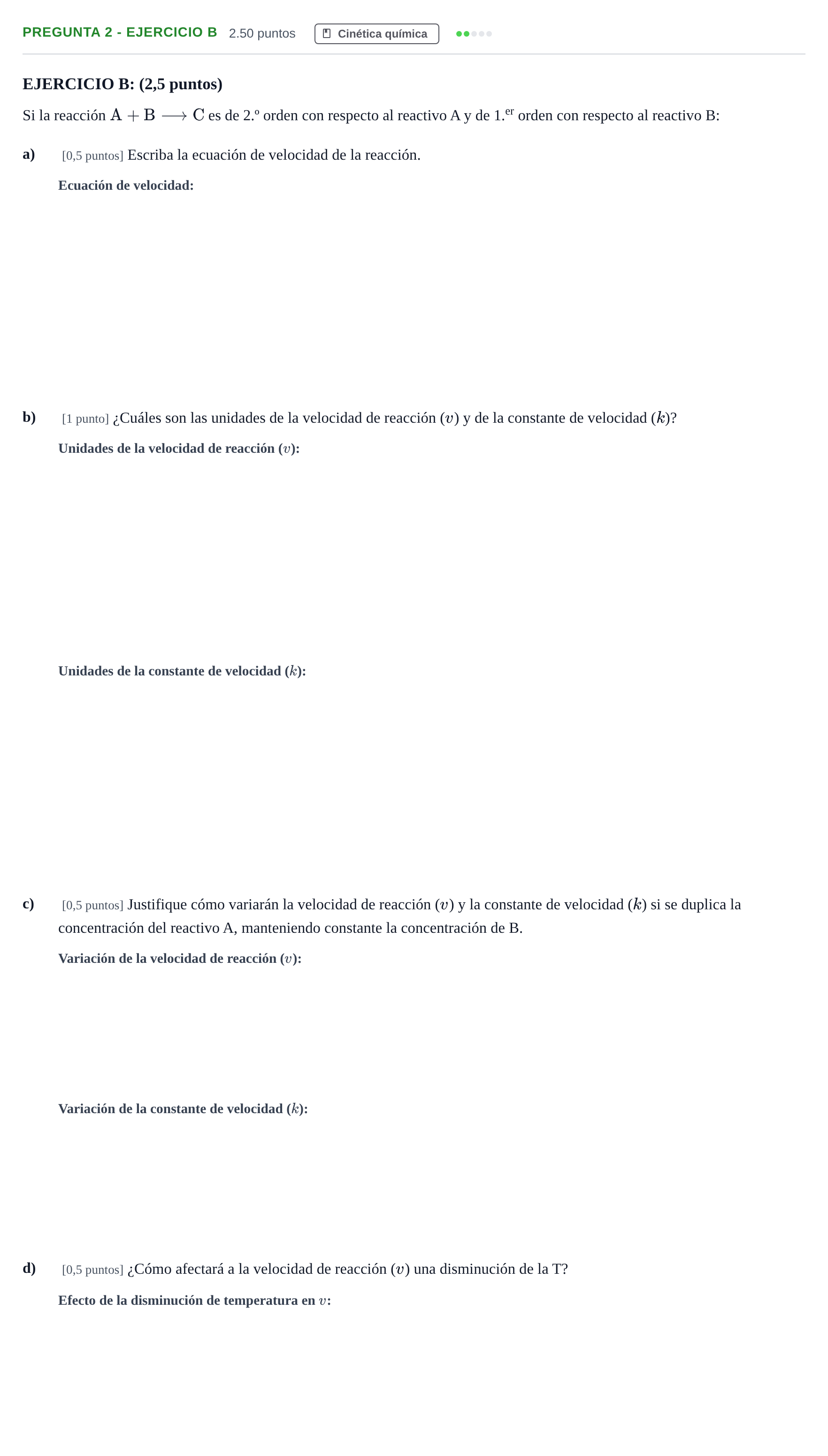 Enunciado: Pregunta 2 - Ejercicio B · Química PAU Castilla-La Mancha Extraordinaria 2025