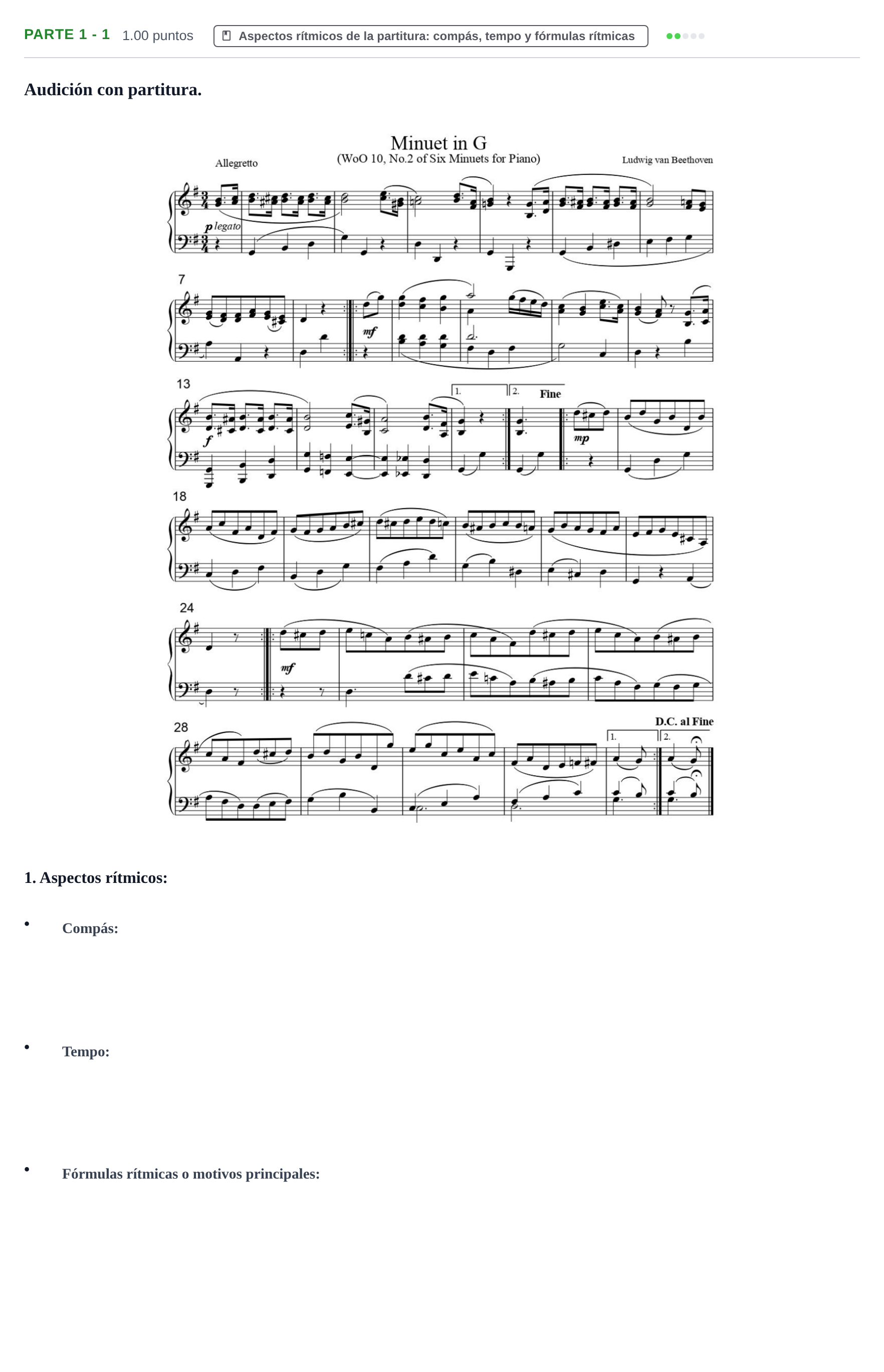 Enunciado: Ejercicio Parte 1 - 1 · Análisis Musical II PAU Castilla-La Mancha Extraordinaria 2025