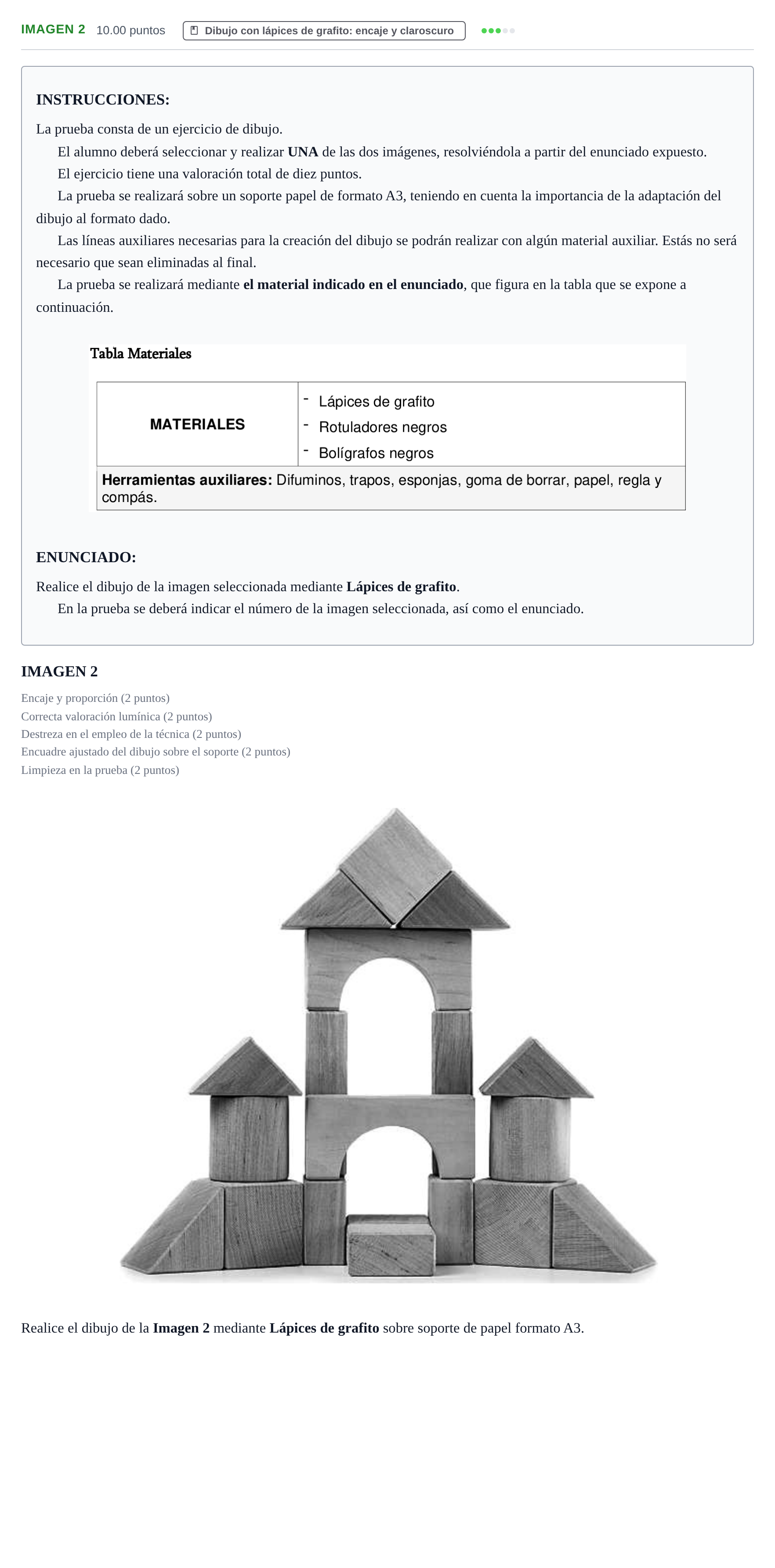 Enunciado: Ejercicio Imagen 2 · Dibujo Artístico II PAU Castilla-La Mancha Ordinaria 2025