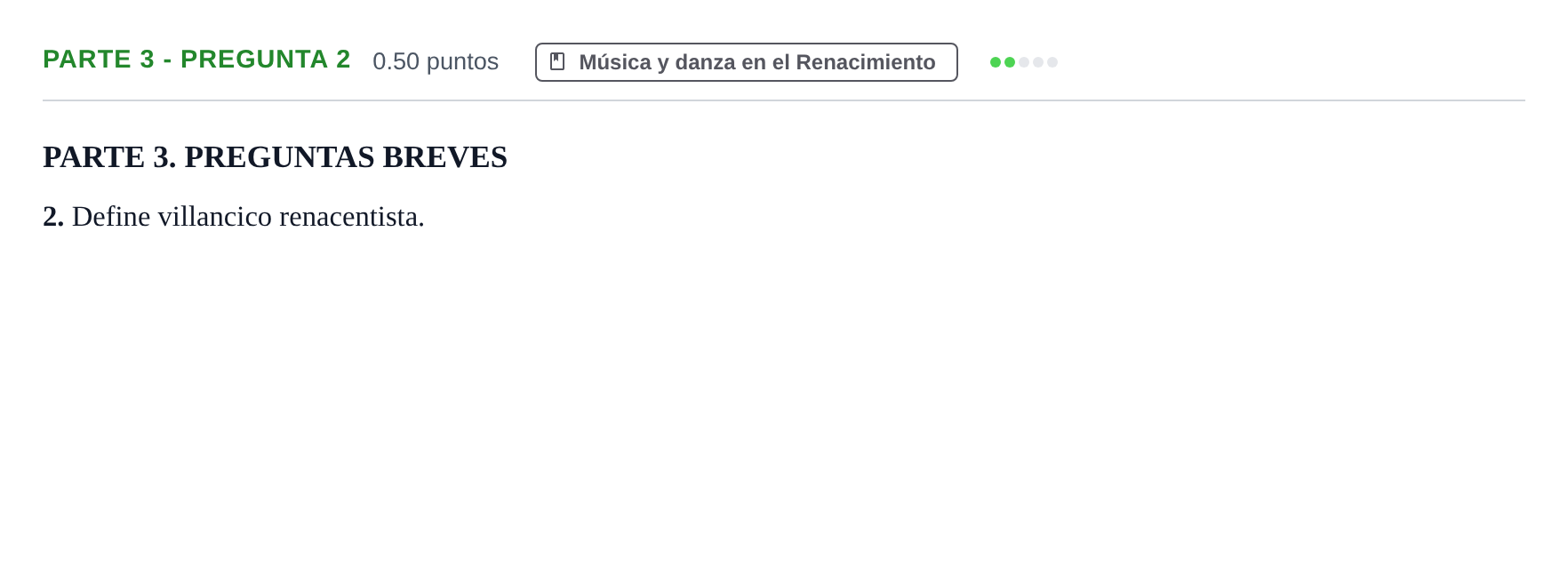 Enunciado: Ejercicio Parte 3 - Pregunta 2 · Historia de la Música y de la Danza PAU Castilla-La Mancha Extraordinaria 2025