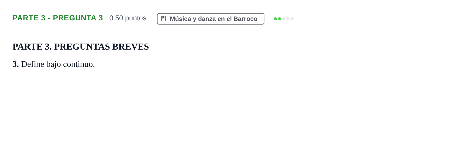 Enunciado: Ejercicio Parte 3 - Pregunta 3 · Historia de la Música y de la Danza PAU Castilla-La Mancha Extraordinaria 2025