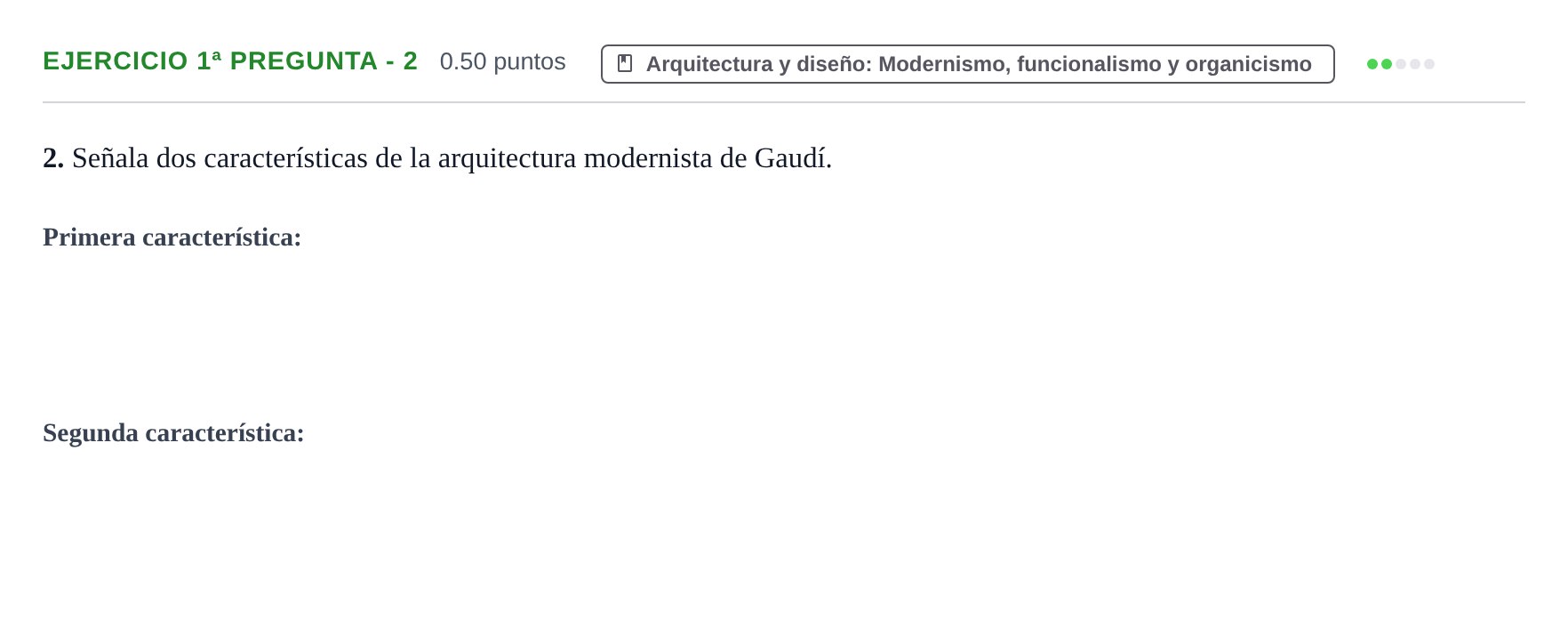 Enunciado: Ejercicio 1ª pregunta - 2 · Movimientos Culturales y Artísticos PAU Castilla-La Mancha Ordinaria 2025
