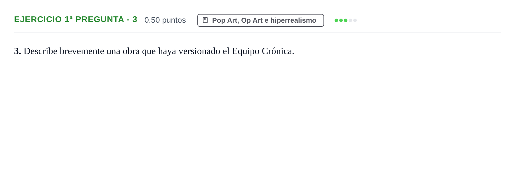 Enunciado: Ejercicio 1ª pregunta - 3 · Movimientos Culturales y Artísticos PAU Castilla-La Mancha Ordinaria 2025