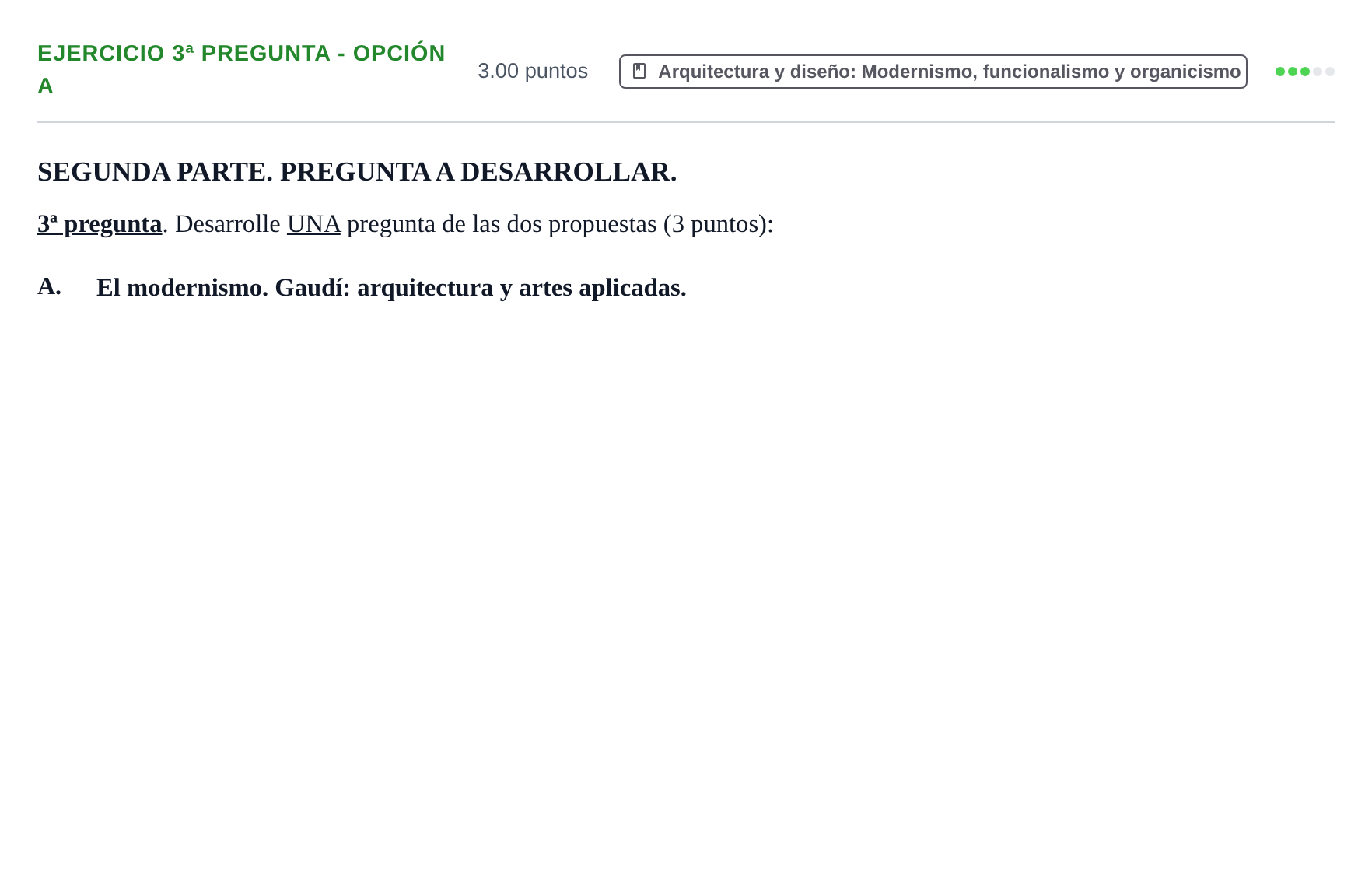 Enunciado: Ejercicio 3ª pregunta - Opción A · Movimientos Culturales y Artísticos PAU Castilla-La Mancha Ordinaria 2025