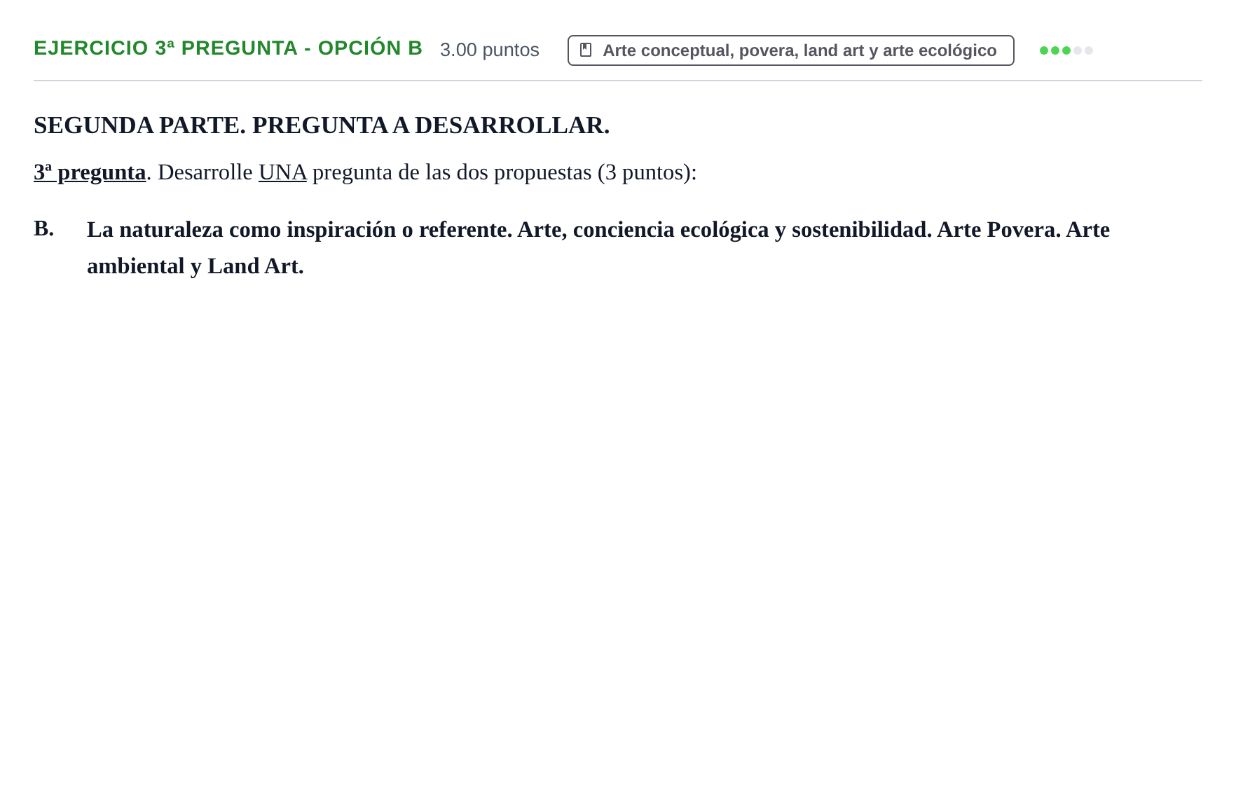 Enunciado: Ejercicio 3ª pregunta - Opción B · Movimientos Culturales y Artísticos PAU Castilla-La Mancha Ordinaria 2025