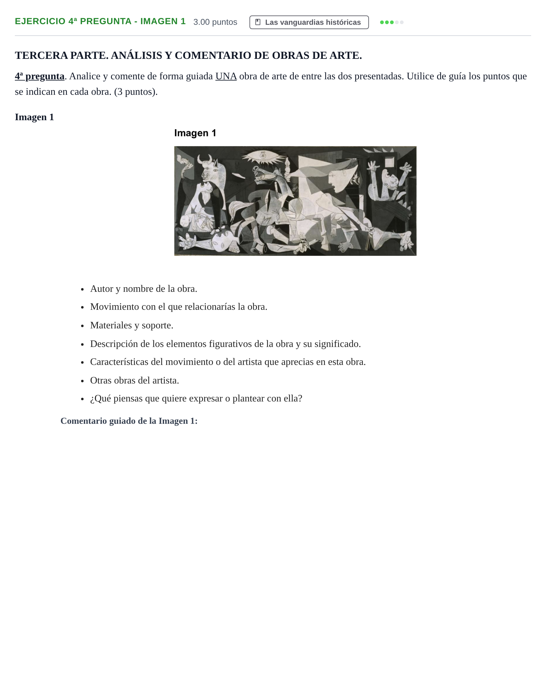 Enunciado: Ejercicio 4ª pregunta - Imagen 1 · Movimientos Culturales y Artísticos PAU Castilla-La Mancha Ordinaria 2025
