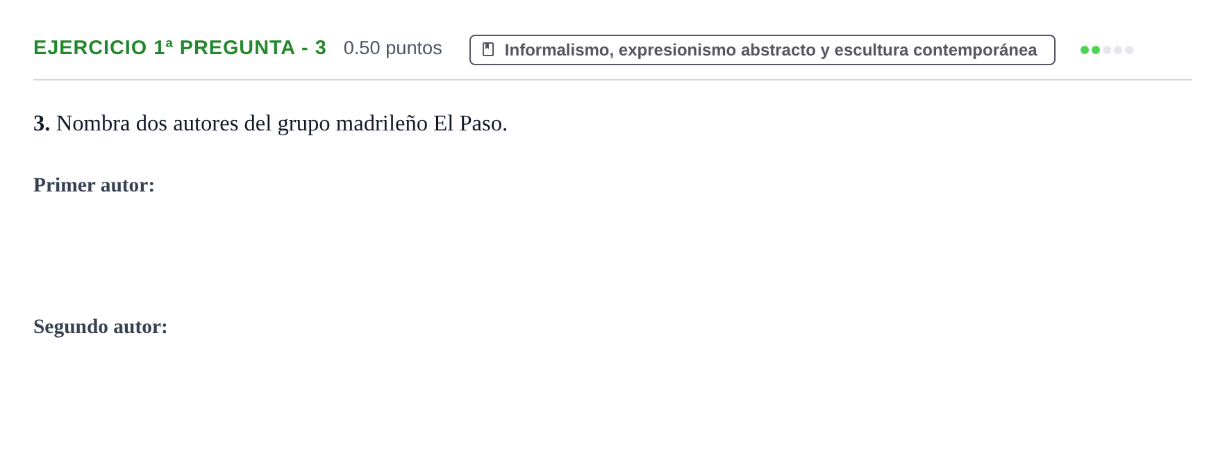 Enunciado: Ejercicio 1ª pregunta - 3 · Movimientos Culturales y Artísticos PAU Castilla-La Mancha Extraordinaria 2025