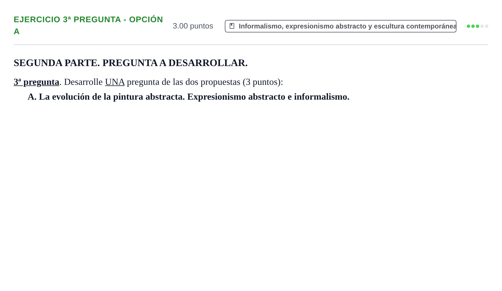 Enunciado: Ejercicio 3ª pregunta - Opción A · Movimientos Culturales y Artísticos PAU Castilla-La Mancha Extraordinaria 2025