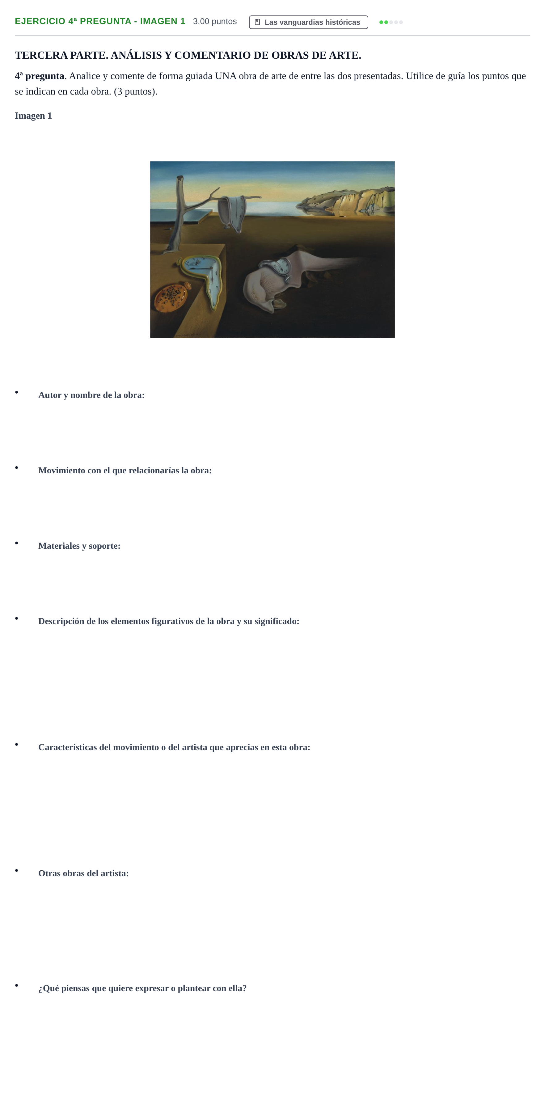 Enunciado: Ejercicio 4ª pregunta - Imagen 1 · Movimientos Culturales y Artísticos PAU Castilla-La Mancha Extraordinaria 2025