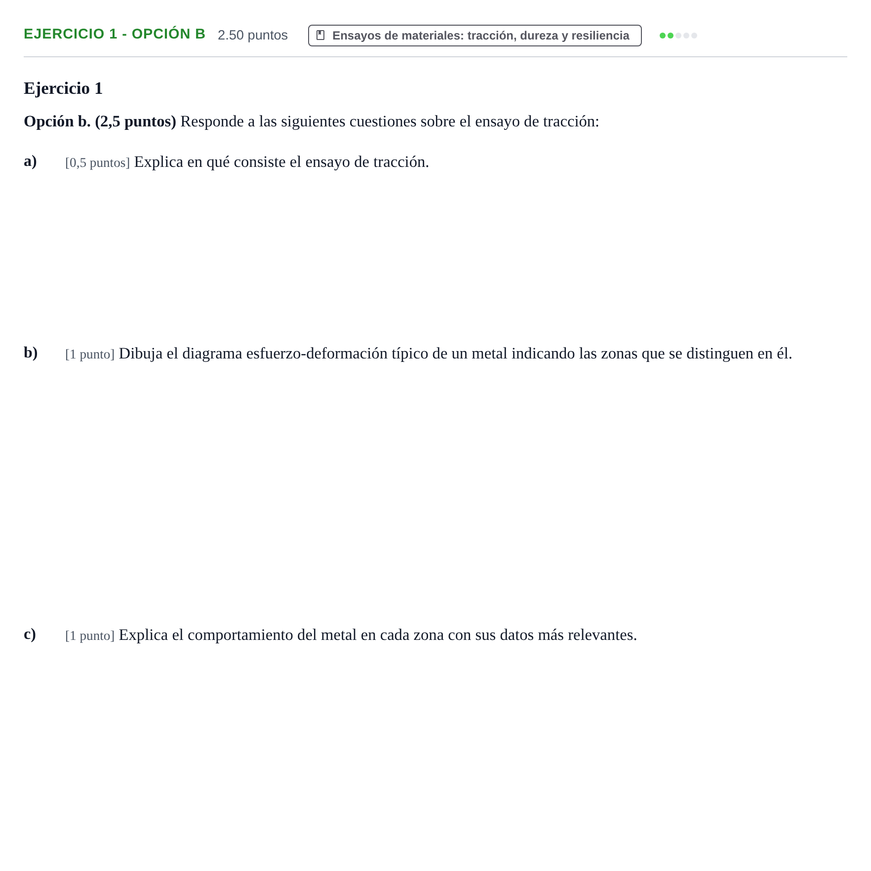 Enunciado: Ejercicio 1 - Opción b · Tecnología e Ingeniería II PAU Castilla-La Mancha Ordinaria 2025