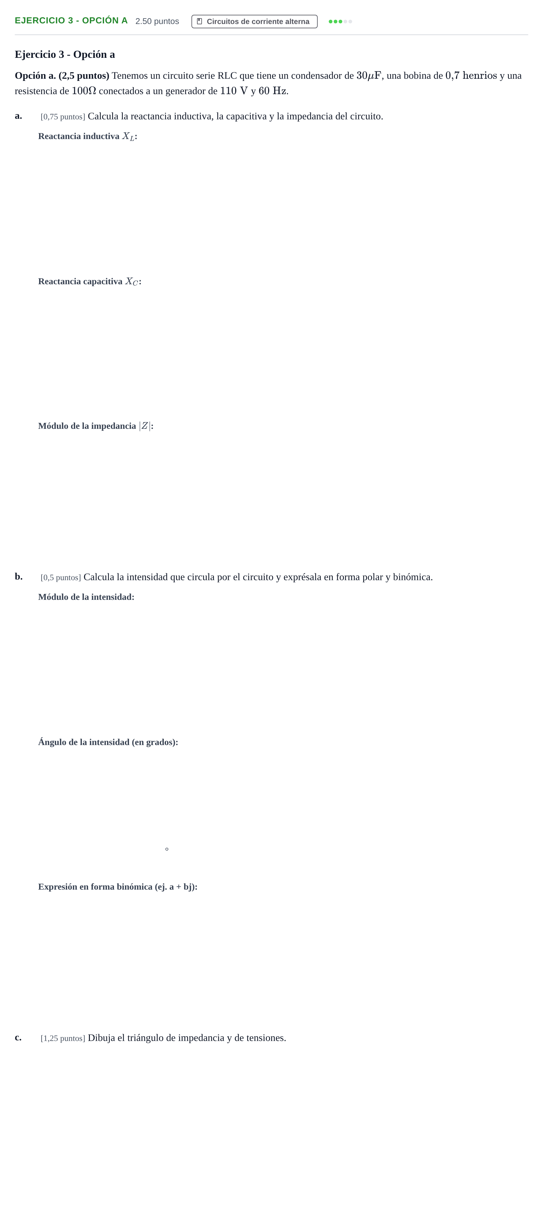 Enunciado: Ejercicio 3 - Opción a · Tecnología e Ingeniería II PAU Castilla-La Mancha Ordinaria 2025