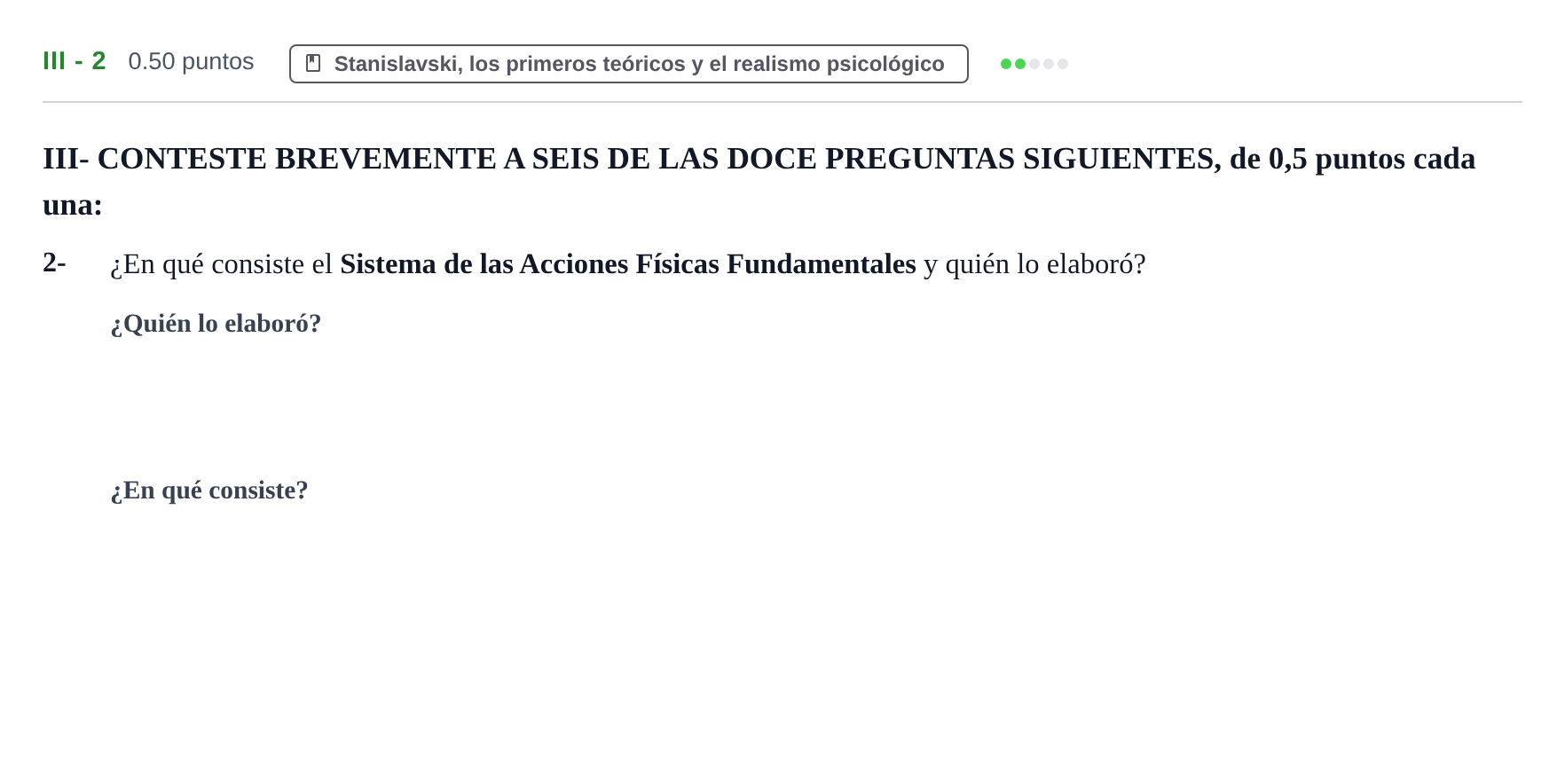Enunciado: Ejercicio III - 2 · Artes Escénicas PAU Castilla-La Mancha Extraordinaria 2024