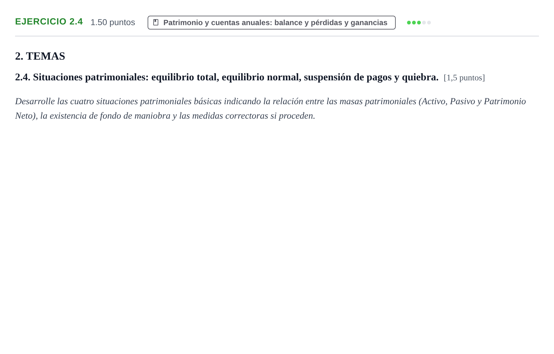 Enunciado: Ejercicio 2.4 · Empresa y Diseño de Modelos de Negocio PAU Castilla-La Mancha Extraordinaria 2024