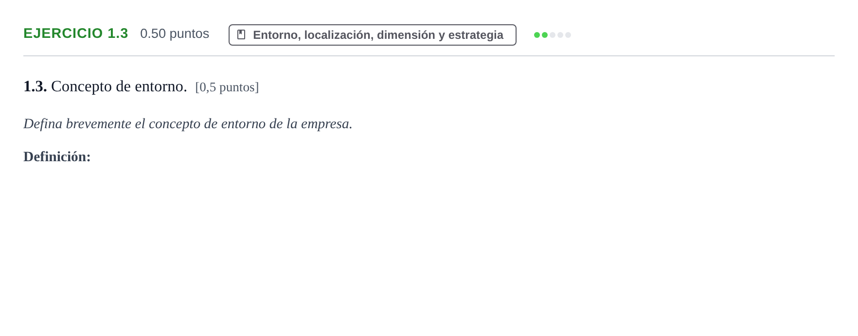 Enunciado: Ejercicio 1.3 · Empresa y Diseño de Modelos de Negocio PAU Castilla-La Mancha Ordinaria 2024
