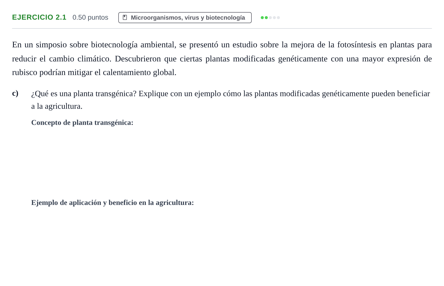 Enunciado: Ejercicio 2.1 - Microorganismos, virus y biotecnología · Biología PAU Castilla-La Mancha Extraordinaria 2024