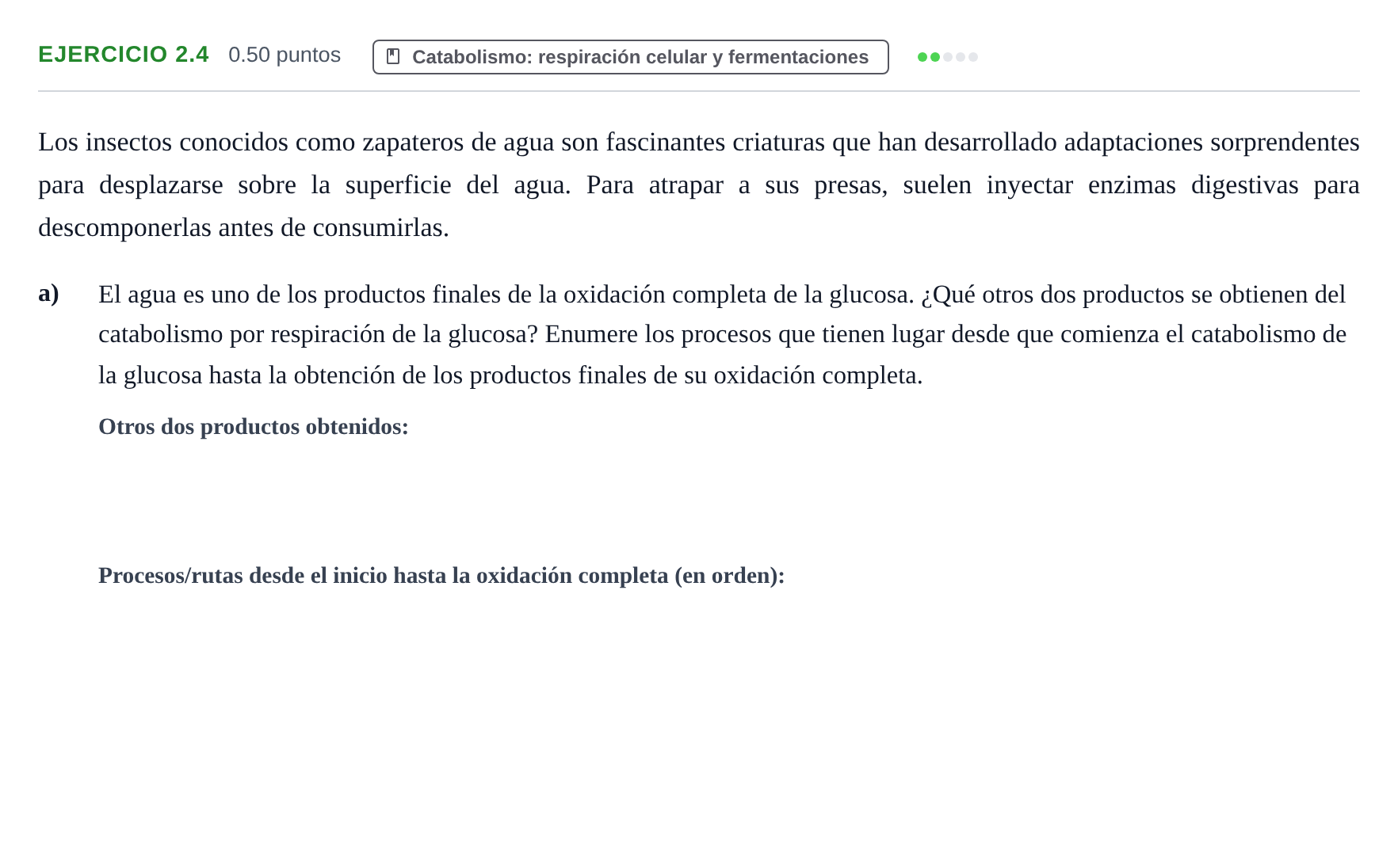 Enunciado: Ejercicio 2.4 - Catabolismo: respiración celular y fermenta… · Biología PAU Castilla-La Mancha Extraordinaria 2024