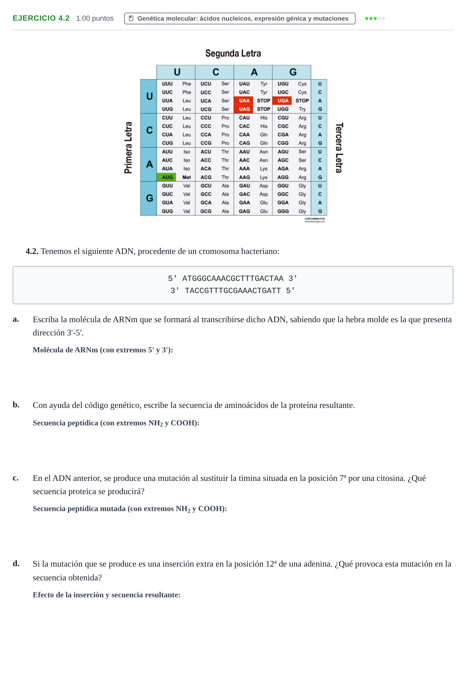Enunciado: Ejercicio 4.2 · Biología PAU Castilla-La Mancha Extraordinaria 2024