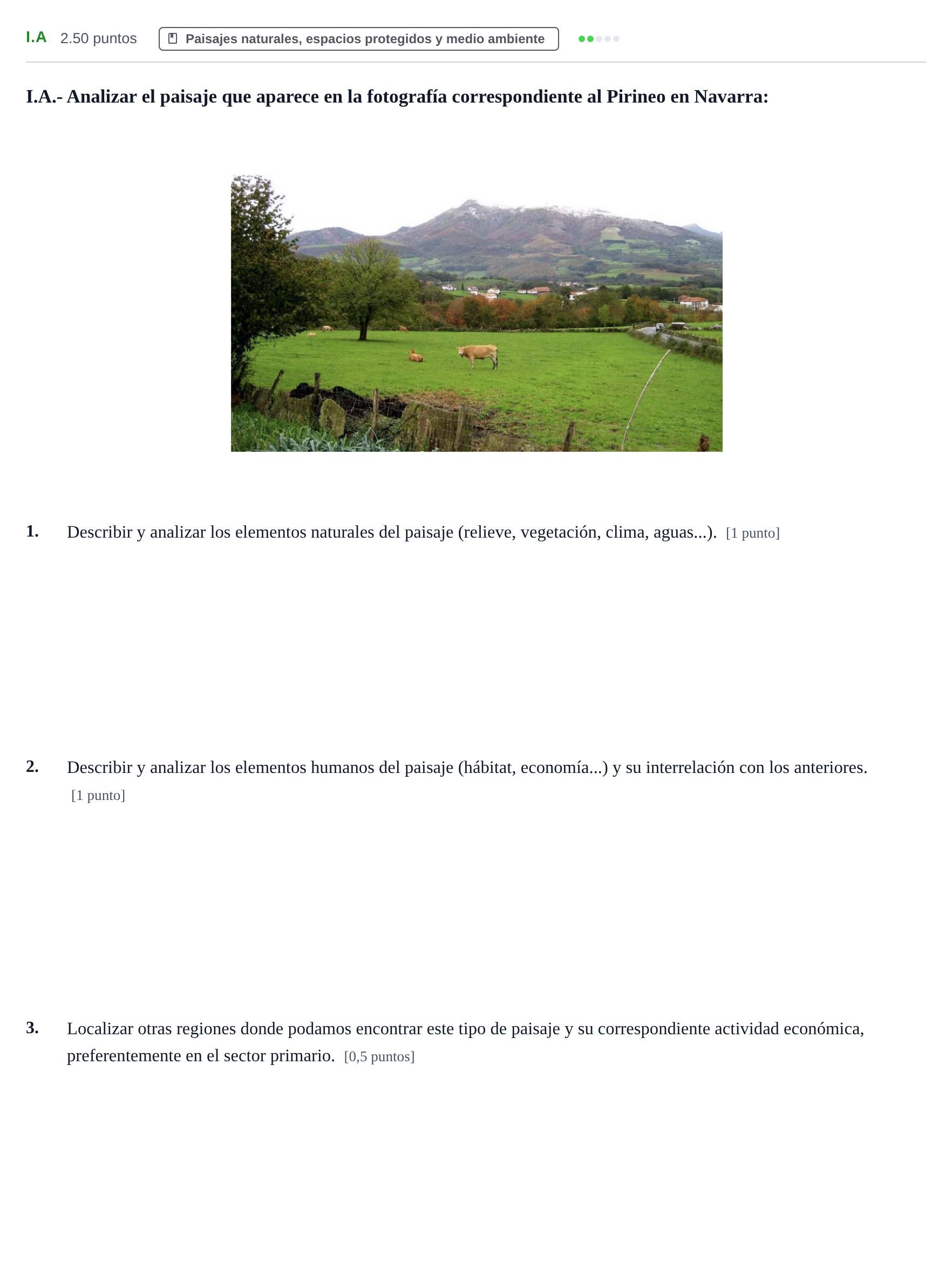 Enunciado: Ejercicio I.A · Geografía PAU Castilla-La Mancha Extraordinaria 2024