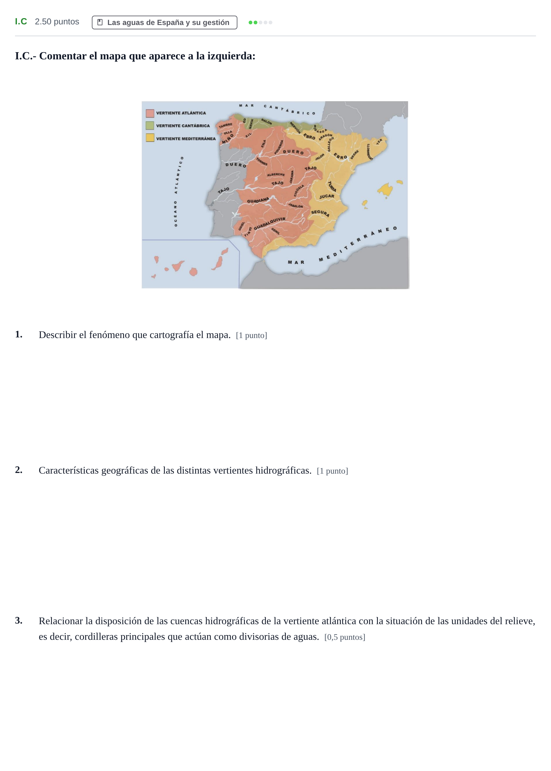 Enunciado: Ejercicio I.C · Geografía PAU Castilla-La Mancha Extraordinaria 2024