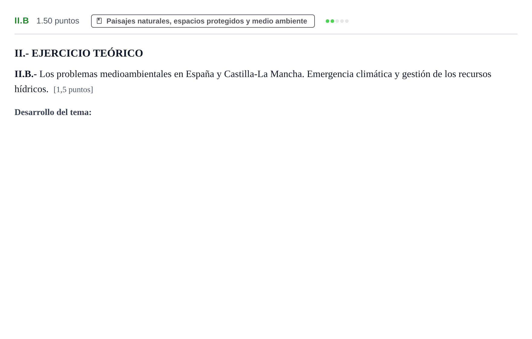 Enunciado: Ejercicio II.B · Geografía PAU Castilla-La Mancha Extraordinaria 2024