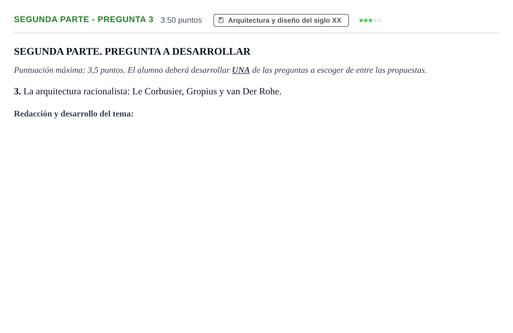 Enunciado: Ejercicio Segunda Parte - Pregunta 3 · Fundamentos Artísticos PAU Castilla-La Mancha Ordinaria (Fundamentos del Arte II) 2024
