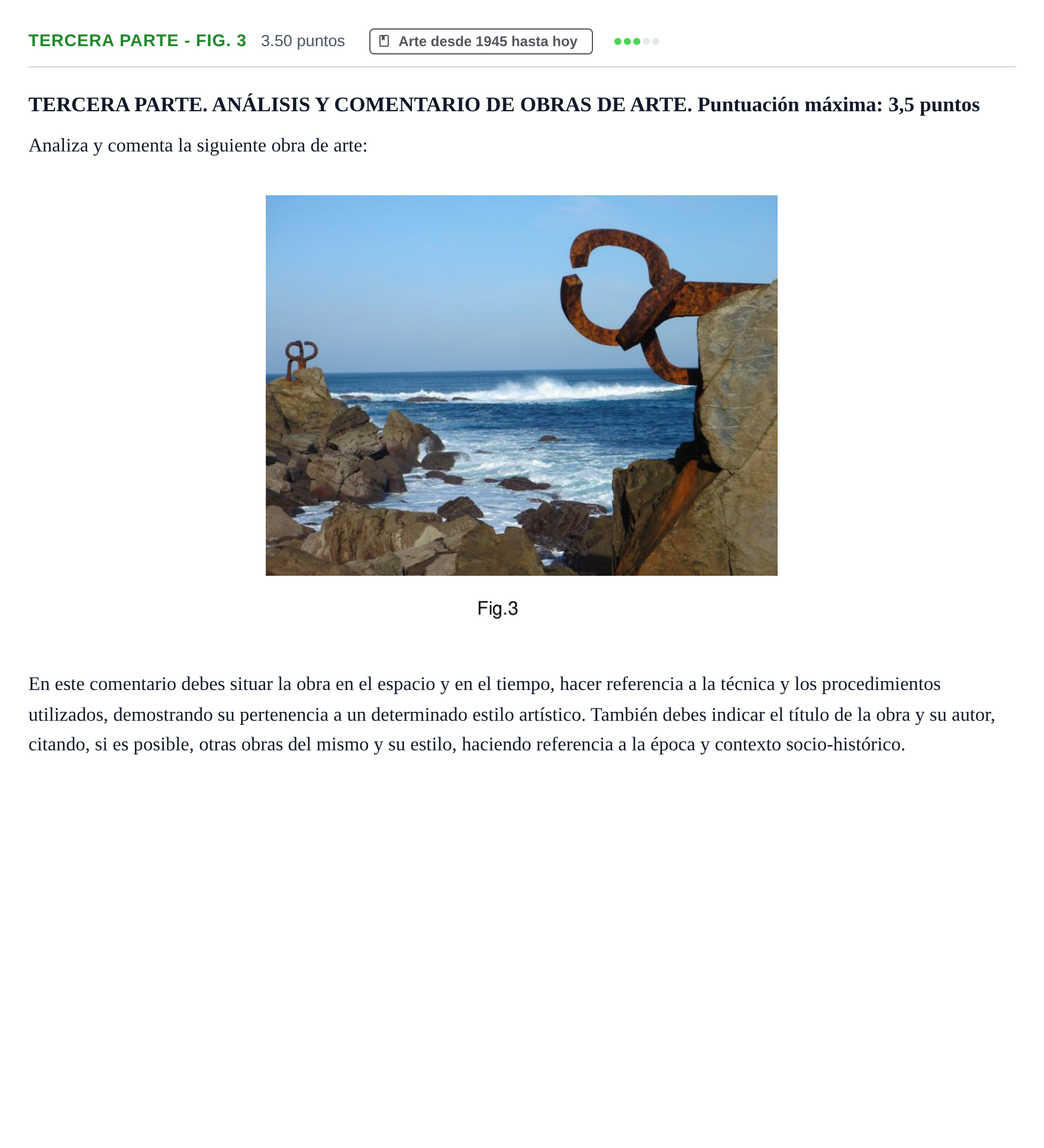 Enunciado: Ejercicio Tercera Parte - Fig. 3 · Fundamentos Artísticos PAU Castilla-La Mancha Ordinaria (Fundamentos del Arte II) 2024