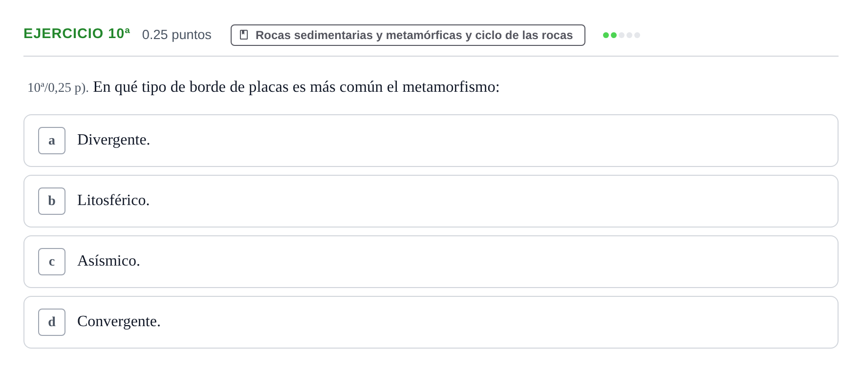Enunciado: Ejercicio 10ª · Geología y Ciencias Ambientales PAU Castilla-La Mancha Extraordinaria 2024