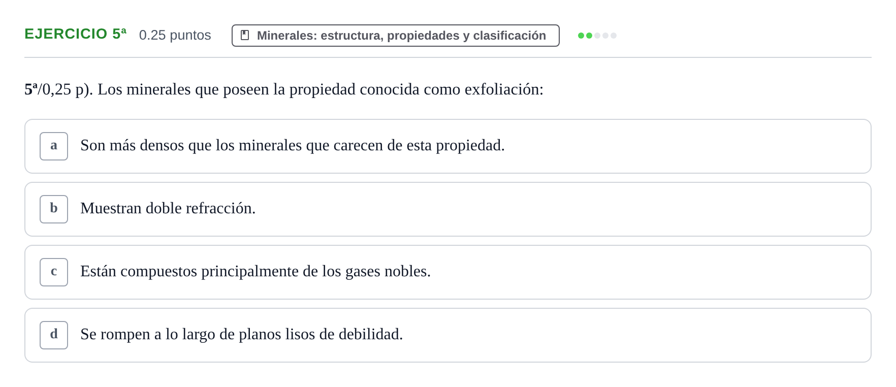Enunciado: Ejercicio 5ª · Geología y Ciencias Ambientales PAU Castilla-La Mancha Extraordinaria 2024