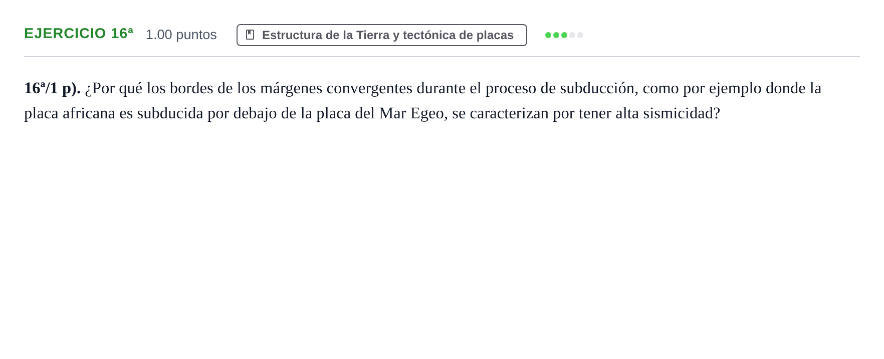 Enunciado: Ejercicio 16ª · Geología y Ciencias Ambientales PAU Castilla-La Mancha Extraordinaria 2024