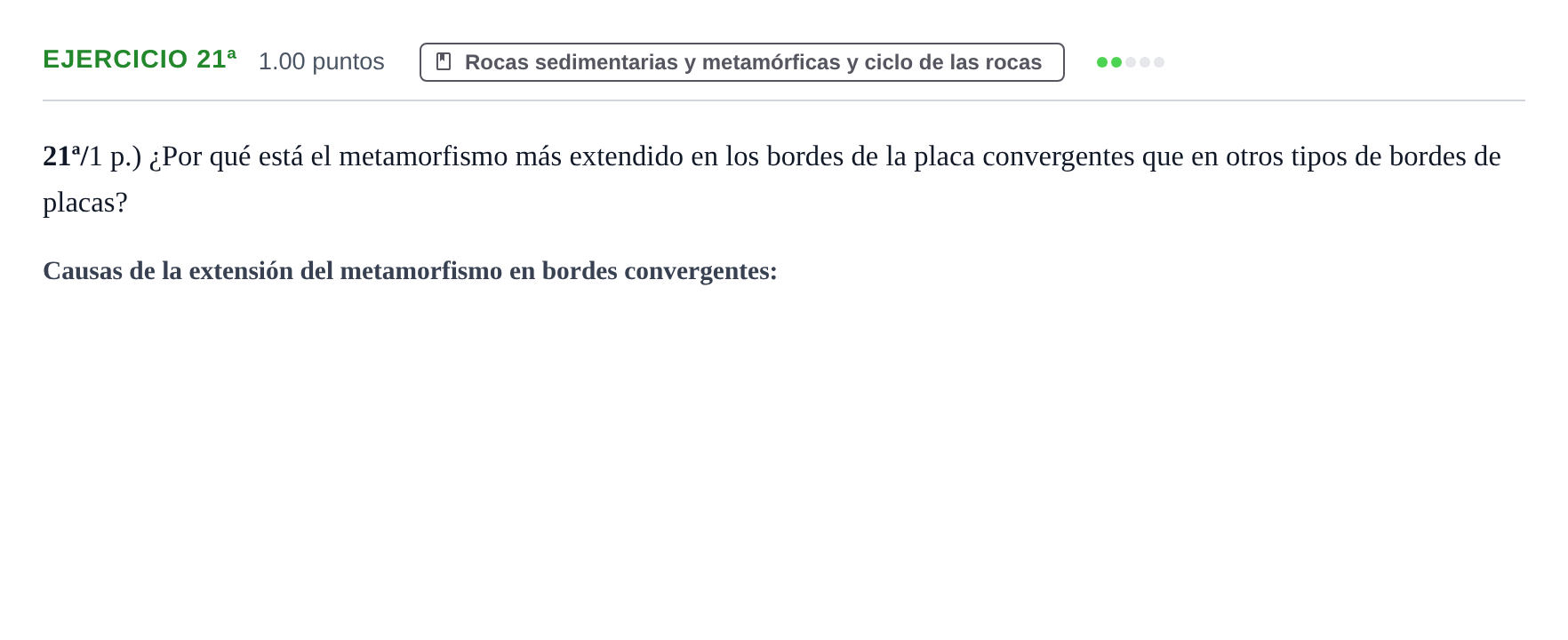 Enunciado: Ejercicio 21ª · Geología y Ciencias Ambientales PAU Castilla-La Mancha Extraordinaria 2024