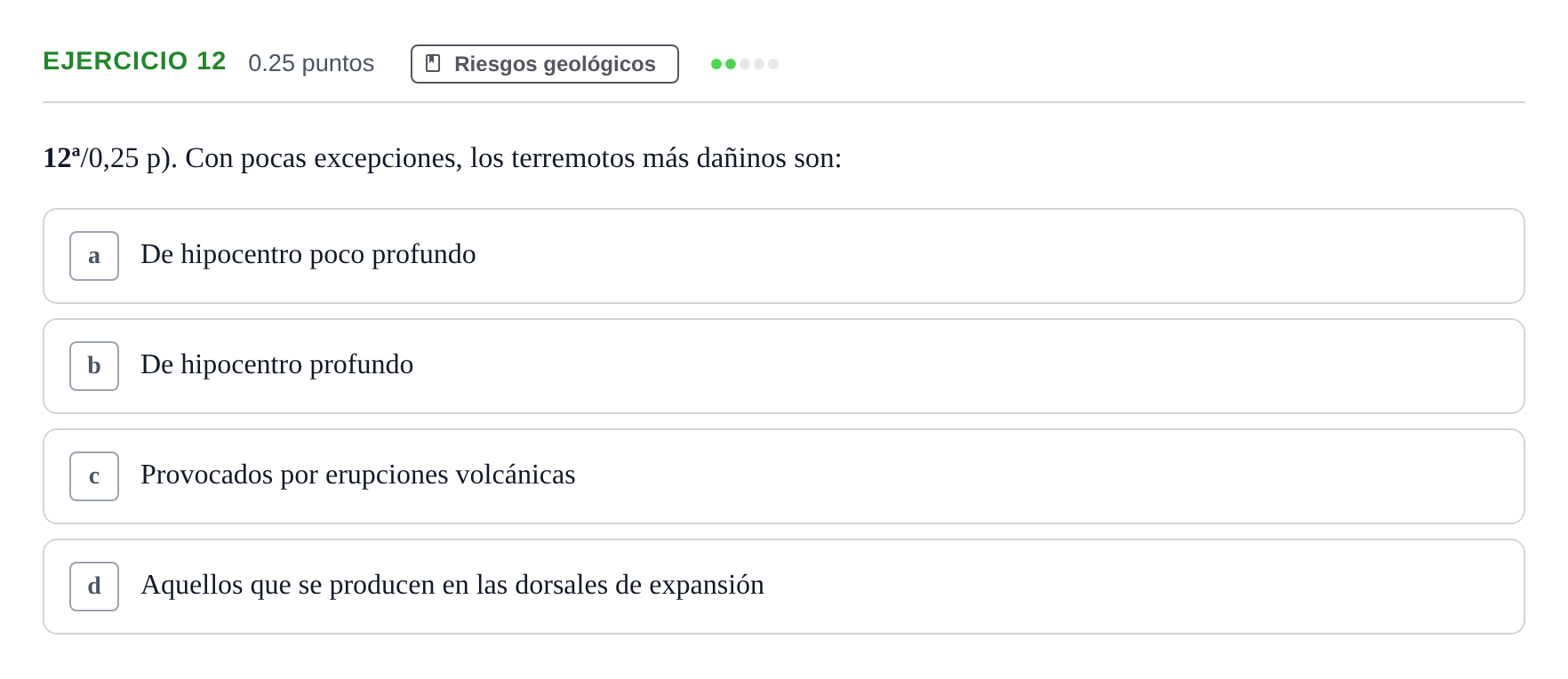 Enunciado: Problema 12 · Geología y Ciencias Ambientales PAU Castilla-La Mancha Ordinaria 2024