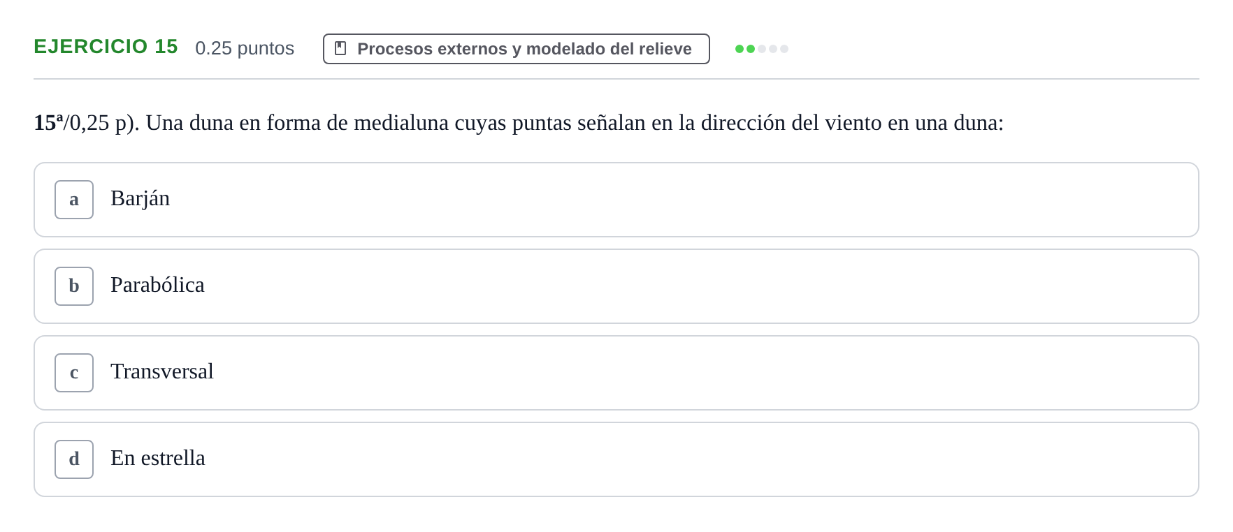 Enunciado: Problema 15 · Geología y Ciencias Ambientales PAU Castilla-La Mancha Ordinaria 2024