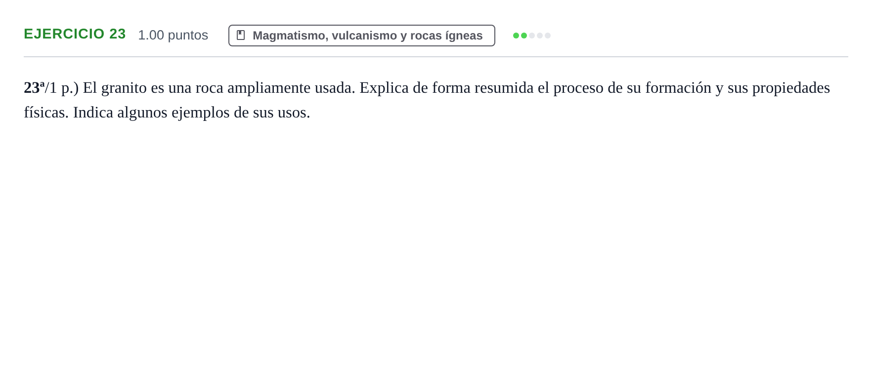 Enunciado: Problema 23 · Geología y Ciencias Ambientales PAU Castilla-La Mancha Ordinaria 2024