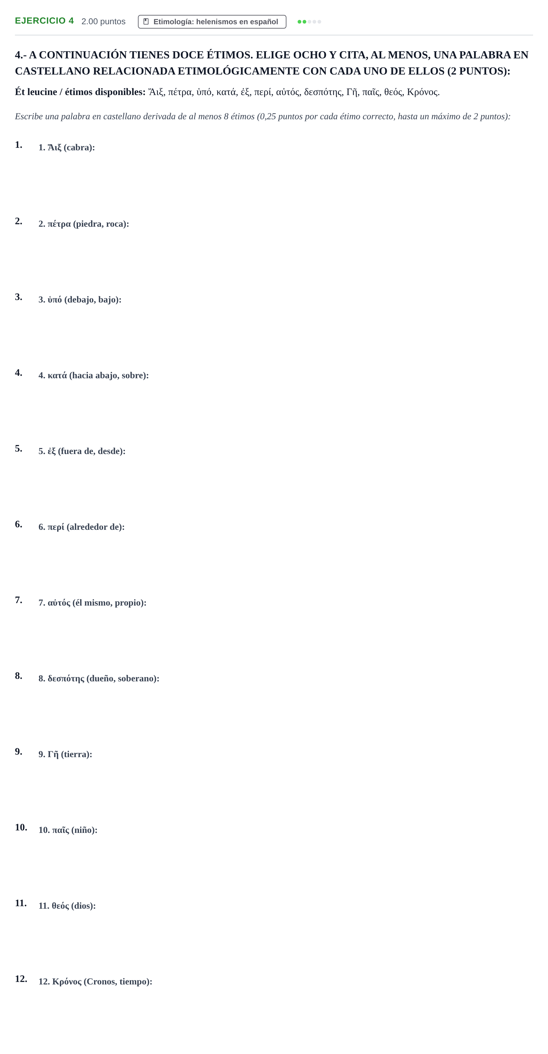 Enunciado: Problema 4 · Griego II PAU Castilla-La Mancha Extraordinaria 2024