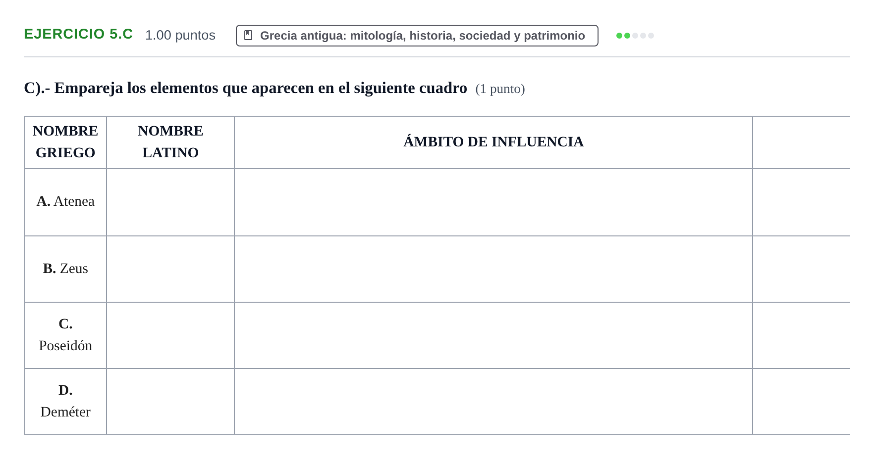 Enunciado: Ejercicio 5.C · Griego II PAU Castilla-La Mancha Extraordinaria 2024