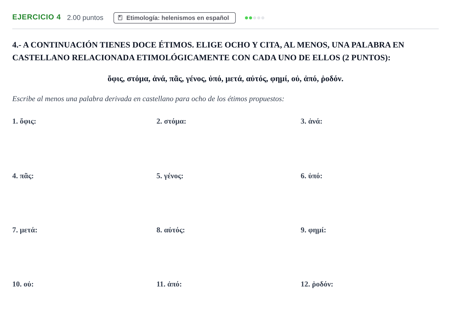 Enunciado: Problema 4 · Griego II PAU Castilla-La Mancha Ordinaria 2024