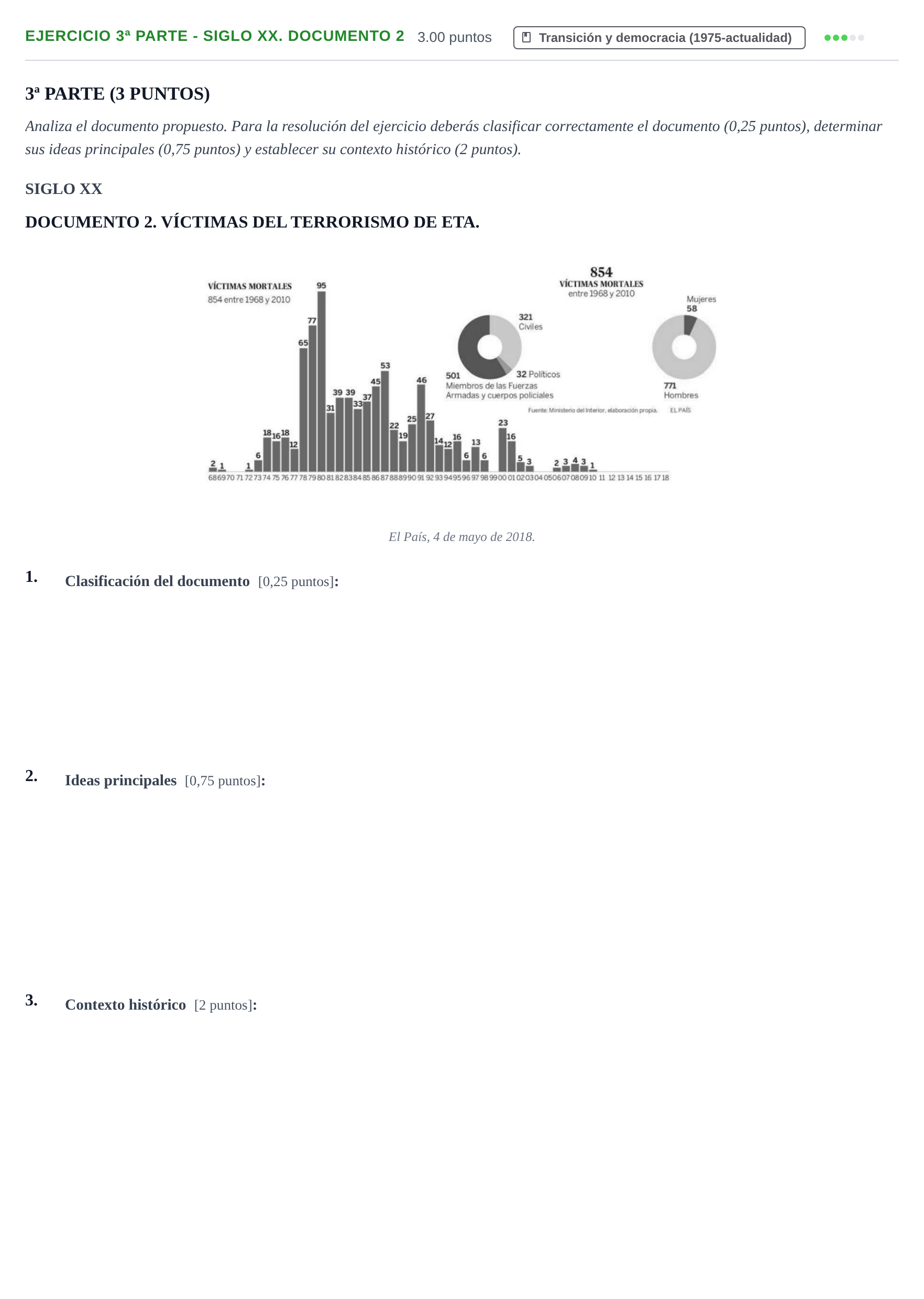 Enunciado: Ejercicio 3ª Parte - Siglo XX. Documento 2 · Historia de España PAU Castilla-La Mancha Extraordinaria 2024