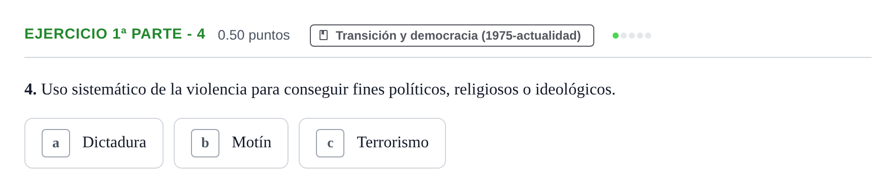 Enunciado: Ejercicio 1ª Parte - 4 · Historia de España PAU Castilla-La Mancha Ordinaria 2024