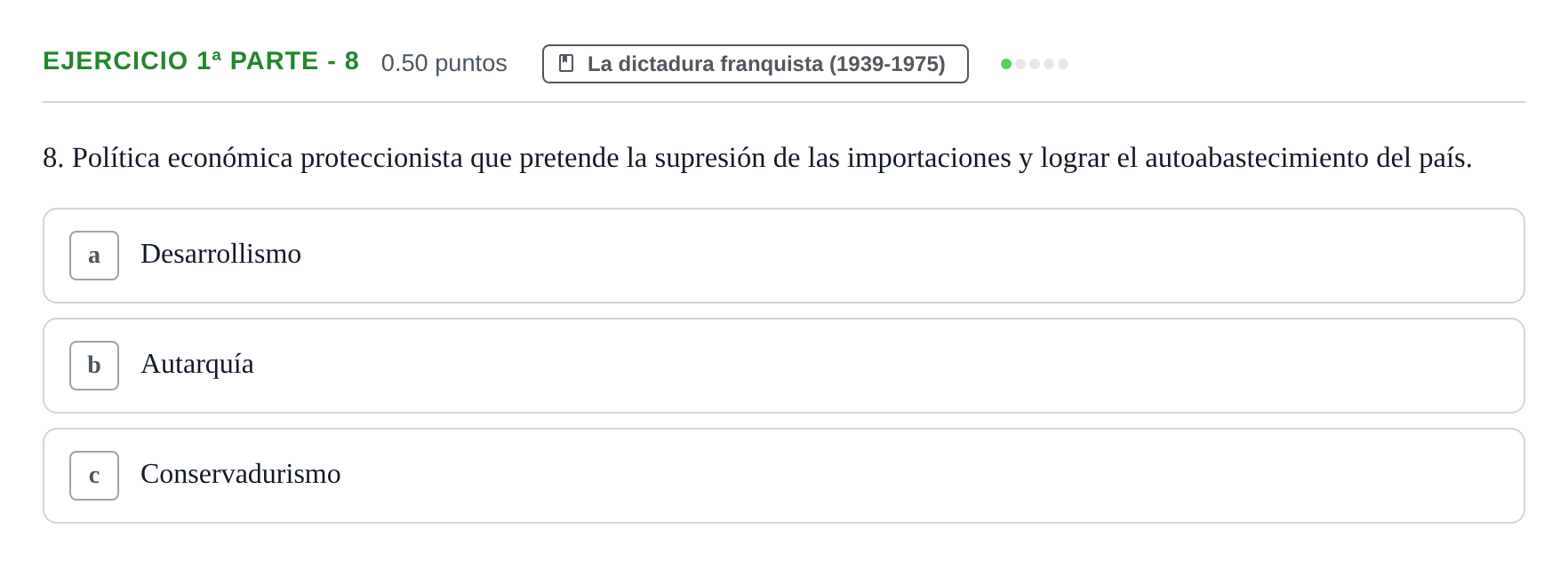 Enunciado: Ejercicio 1ª Parte - 8 · Historia de España PAU Castilla-La Mancha Ordinaria 2024