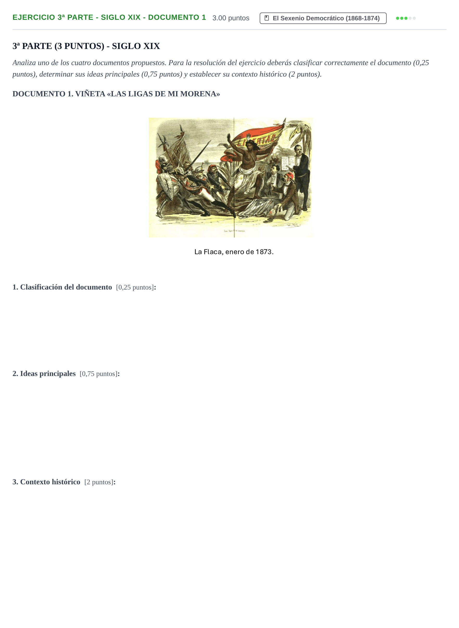Enunciado: Ejercicio 3ª Parte - Siglo XIX - Documento 1 · Historia de España PAU Castilla-La Mancha Ordinaria 2024