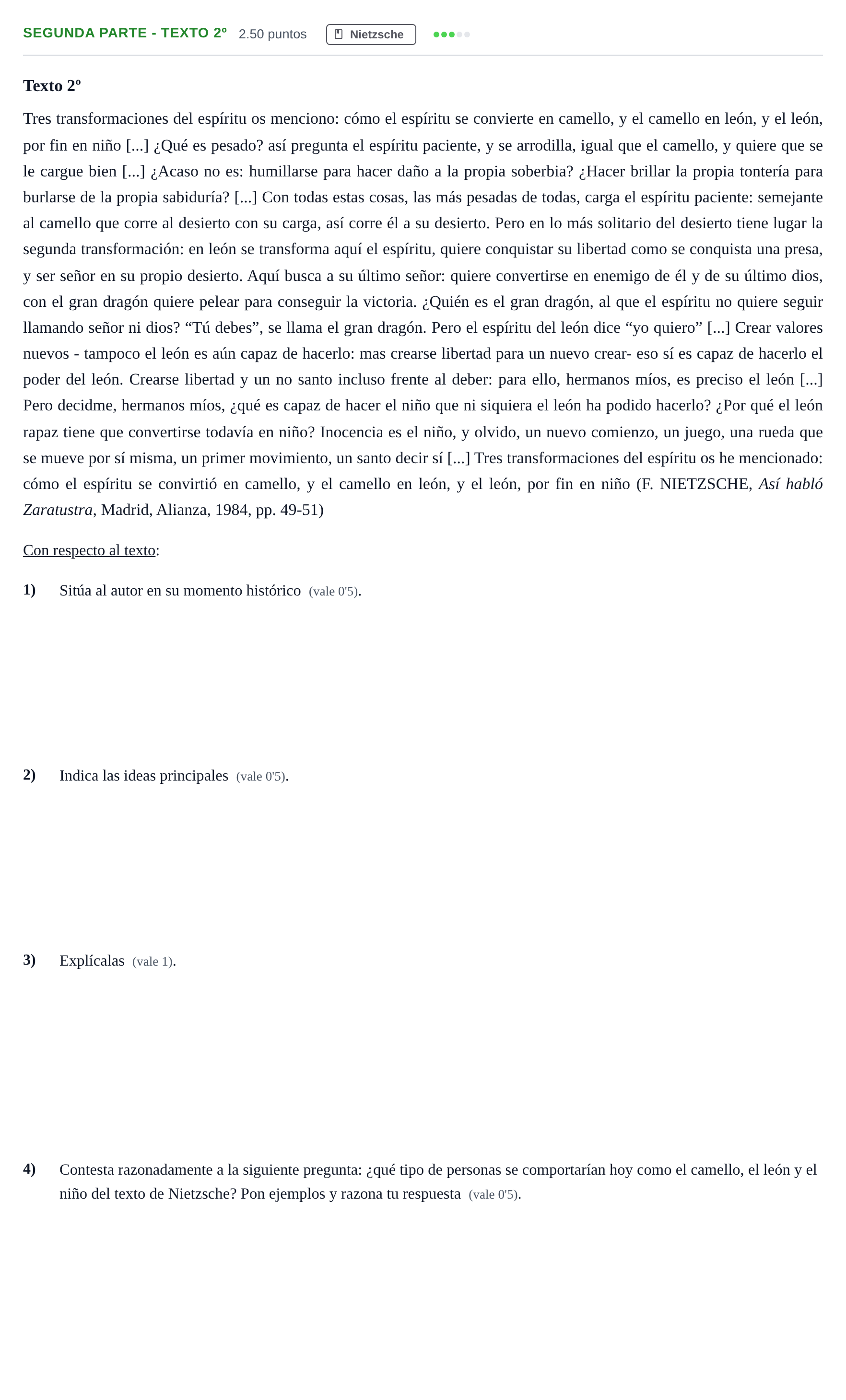 Enunciado: Ejercicio Segunda parte - Texto 2º · Historia de la Filosofía PAU Castilla-La Mancha Extraordinaria 2024